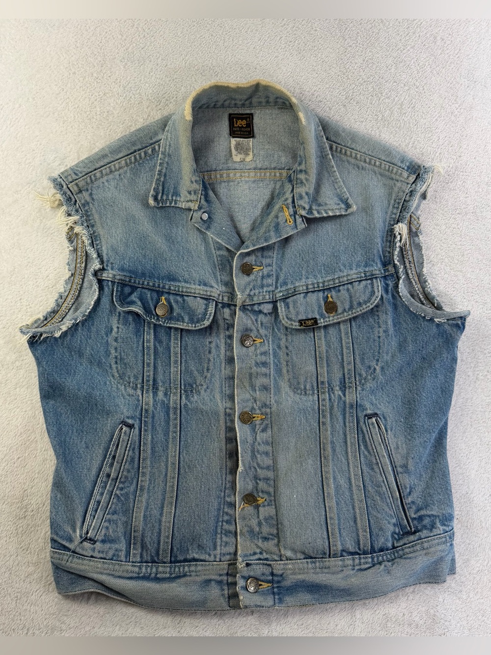 Vintage 70s Lee Riders Denim Cutoff Vest 42R M/L USA Union Made